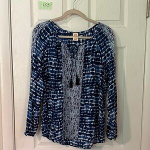 Faded Glory Navy and White Women's Blouse